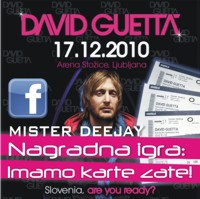NAGRADNA IGRA: Povabi prijatelje in pojdi na koncert Davida Guette!